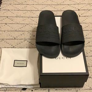 Authentic Gucci Logo Rubber Slide Sandal